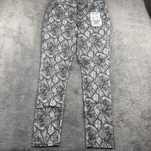 Seven7 Tummy Less Slim Pants Womens‎ 6 Gray Snake Pattern Mid Rise Skinny NWT